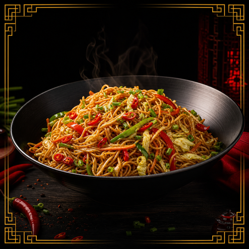Illustrative China Town noodles category artwork