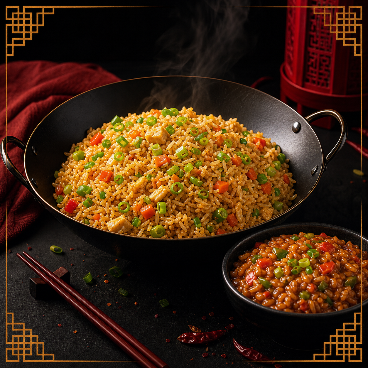 Illustrative China Town rice category artwork