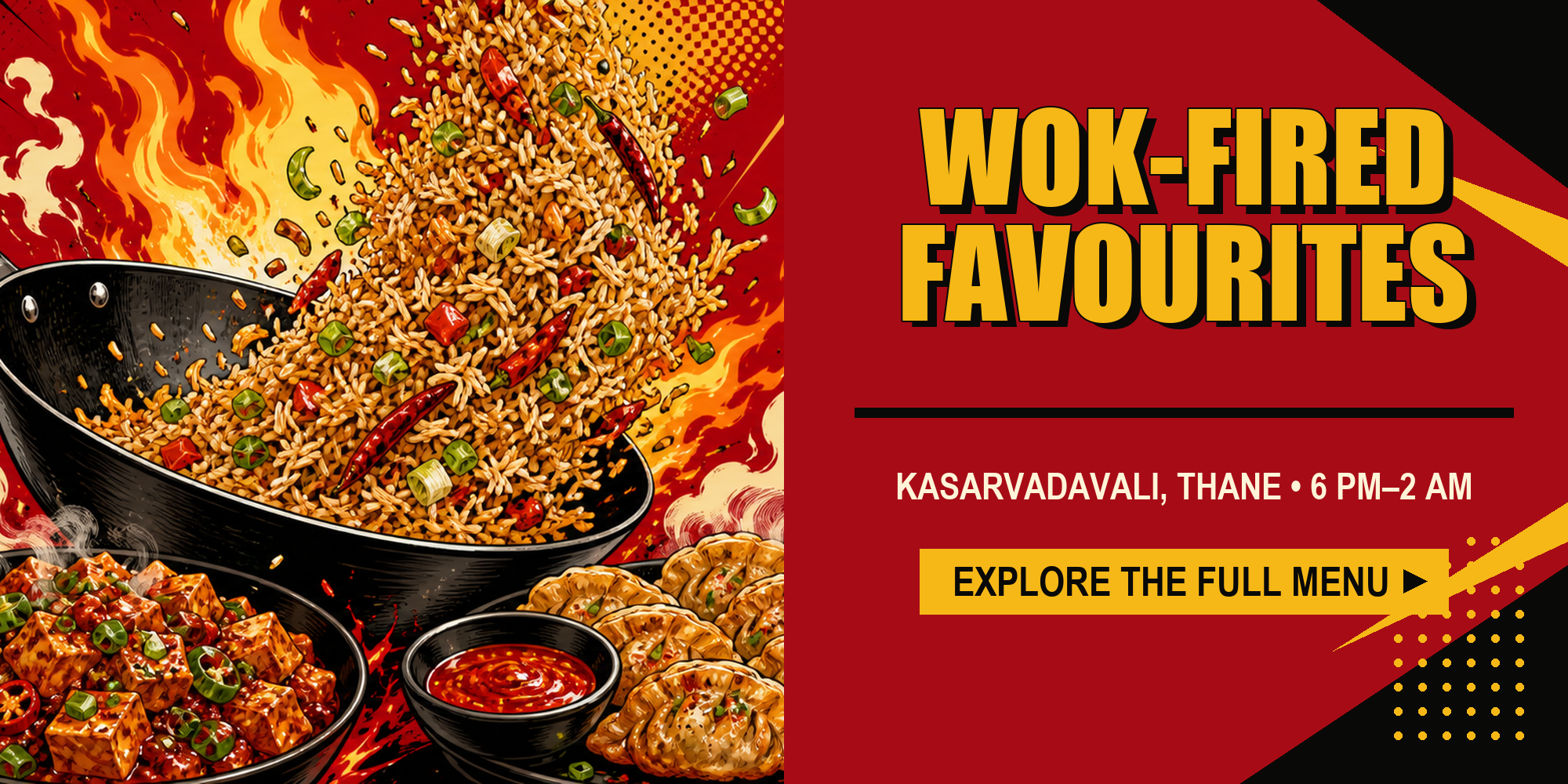 China Town wok-fired favourites in Kasarvadavali, Thane, 6 PM to 2 AM. Explore the full menu.