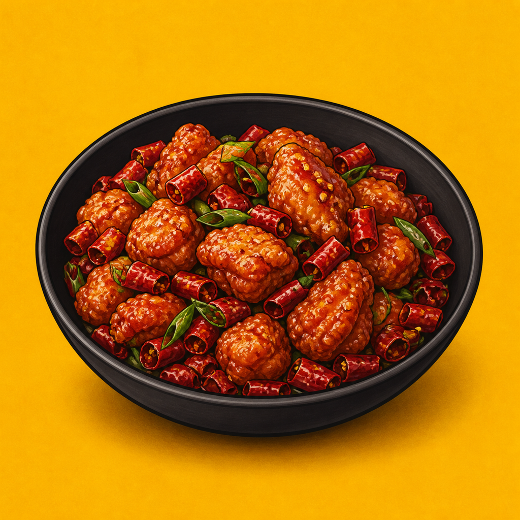 Illustrative Chicken Hong Kong Chilli (Dry) product artwork