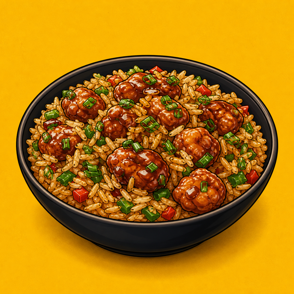 Illustrative Chicken Manchurian Rice product artwork