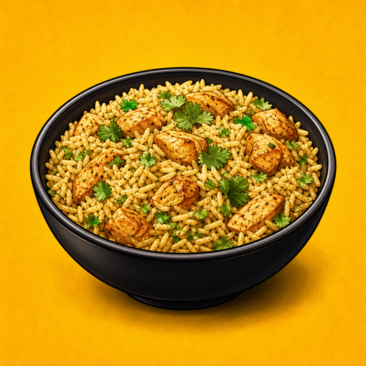 Illustrative Chicken Coriander Rice product artwork