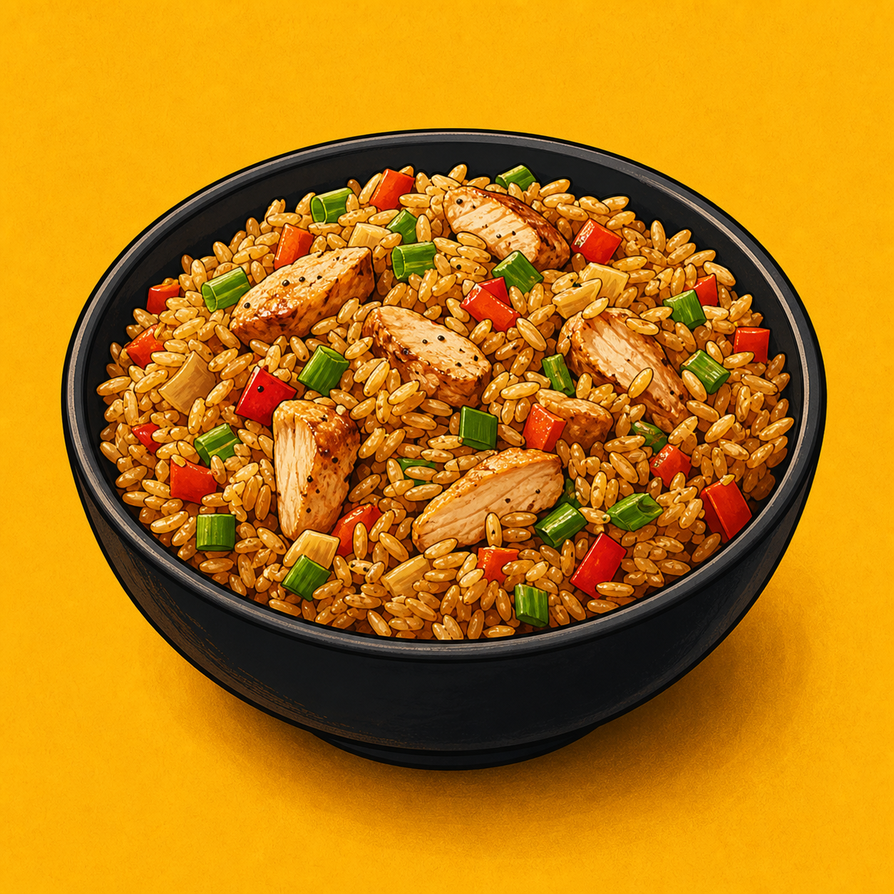 Illustrative Chicken Sherpa Rice product artwork
