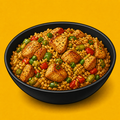 Illustrative Chicken Sizzler Rice product artwork