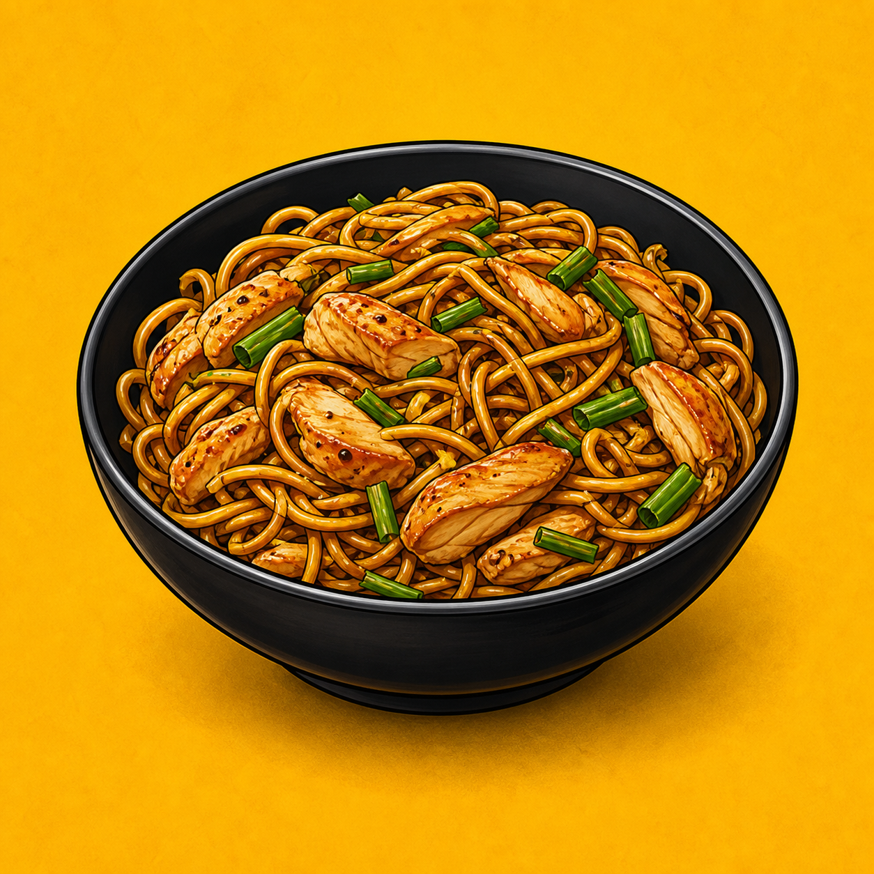 Illustrative Chicken Chopper Noodles product artwork