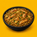 Illustrative Chicken Garlic Noodles product artwork