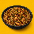 Illustrative Chicken Brown Burnt Garlic Noodles product artwork
