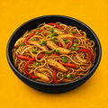 Illustrative Chicken Singapore Noodles product artwork