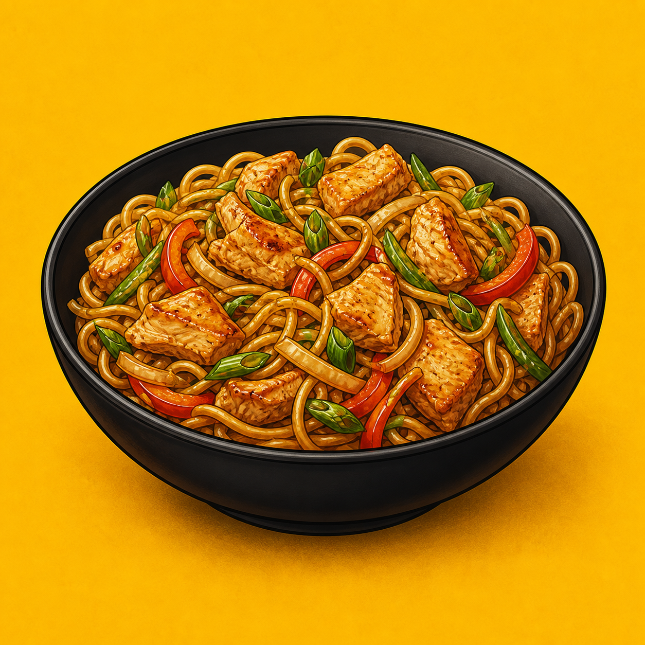 Illustrative Chicken Sherpa Noodles product artwork