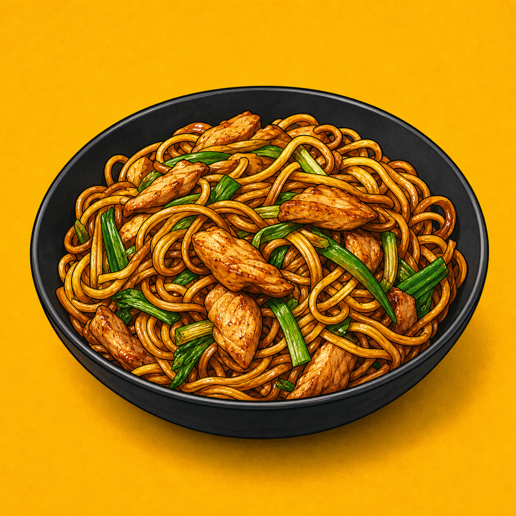 Illustrative Chicken Malaysian Noodles product artwork