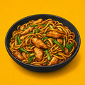Illustrative Chicken Malaysian Noodles product artwork