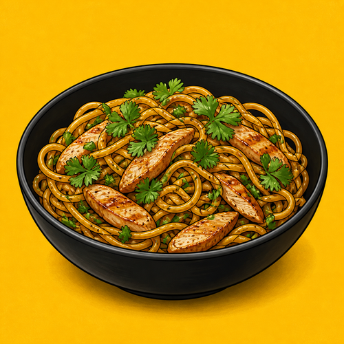 Illustrative Chicken Coriander Noodles product artwork
