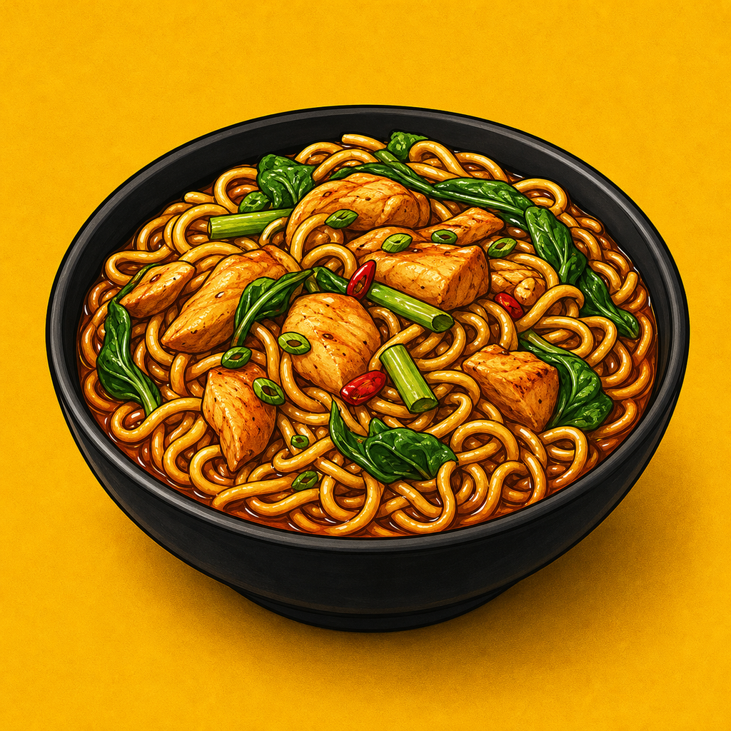 Illustrative Chicken Malaysian Pot Noodles product artwork