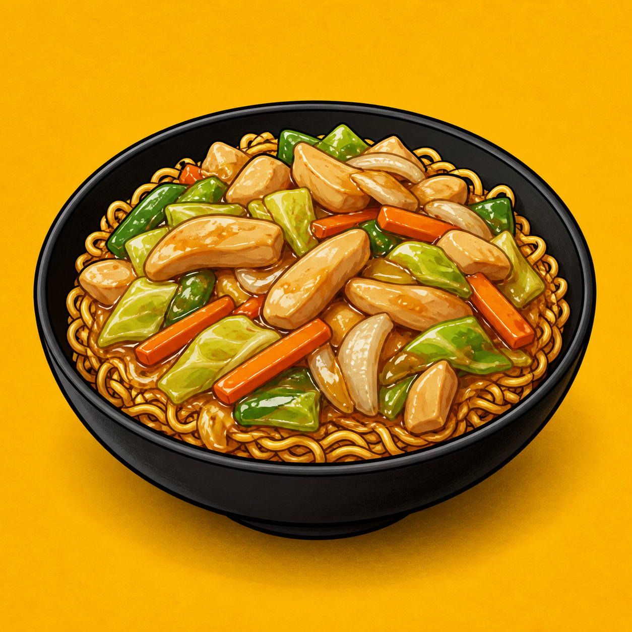 Illustrative Chicken Chinese Chopsuey product artwork