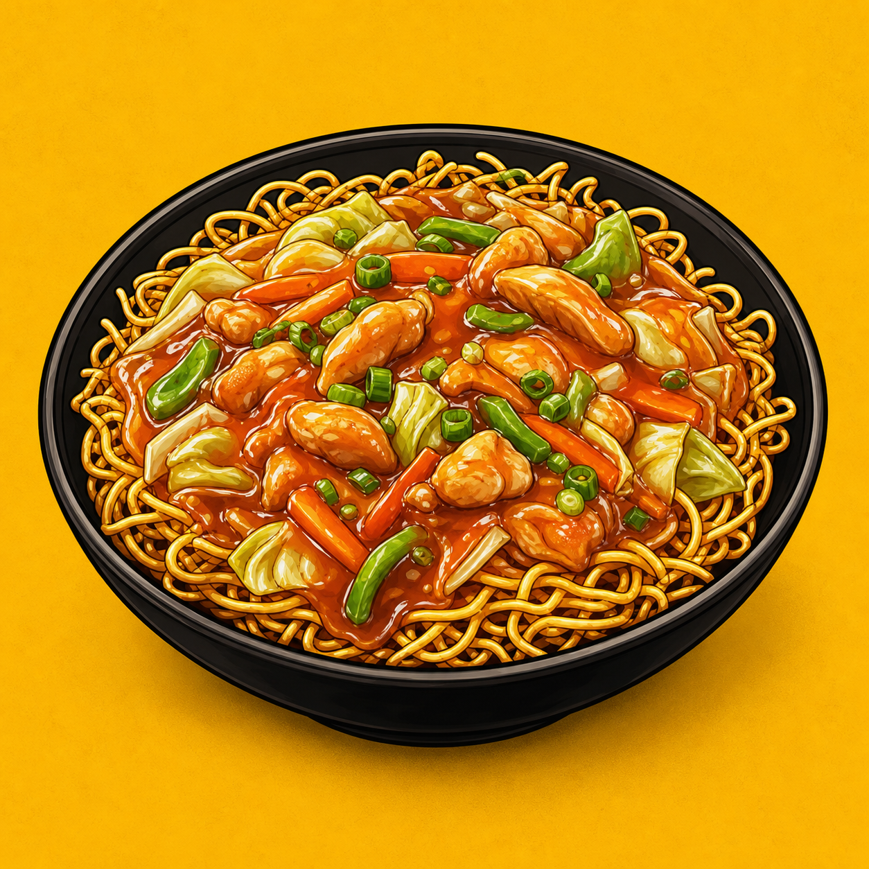 Illustrative Chicken American Chopsuey product artwork