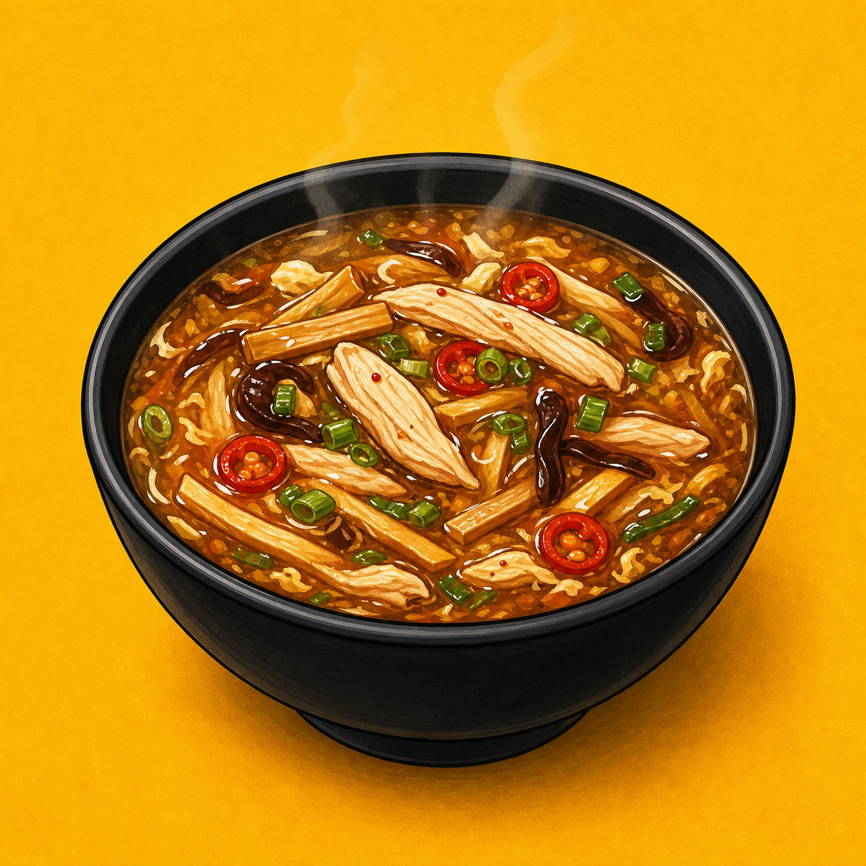 Illustrative Chicken Hot & Sour Soup product artwork