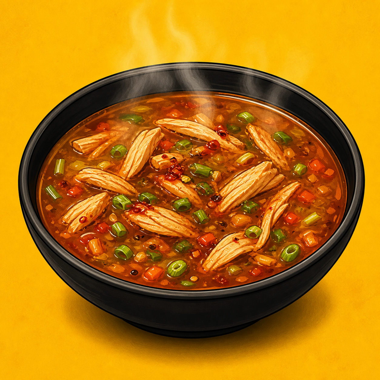 Illustrative Chicken Schezwan Soup product artwork