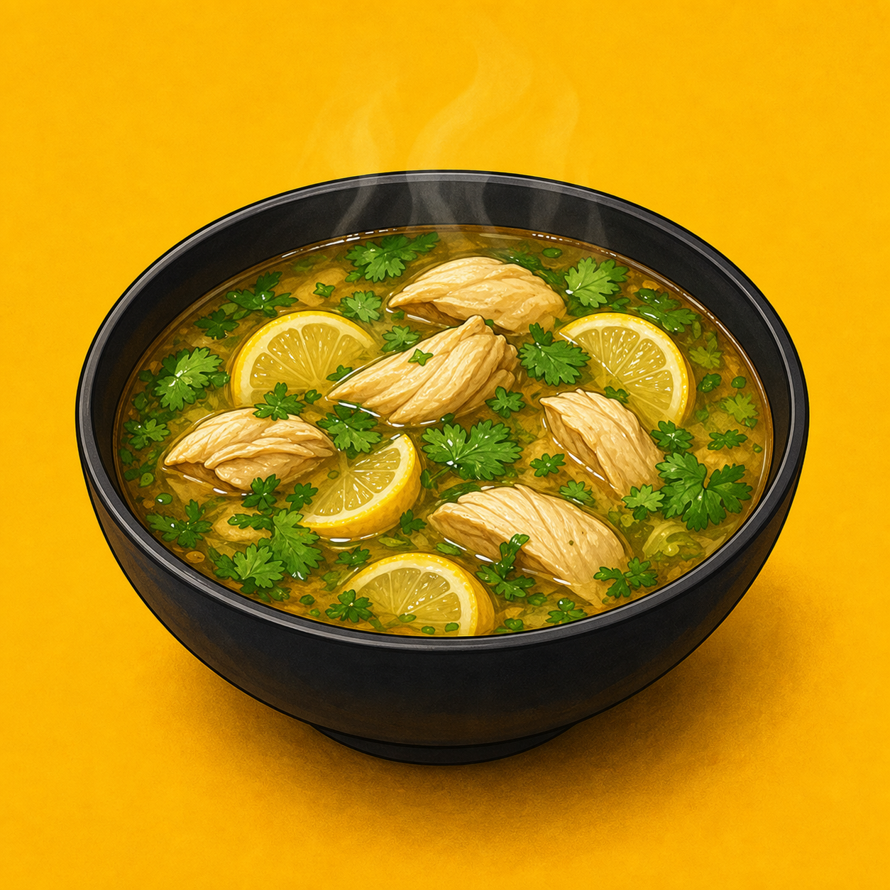 Illustrative Chicken Lemon Coriander Soup product artwork