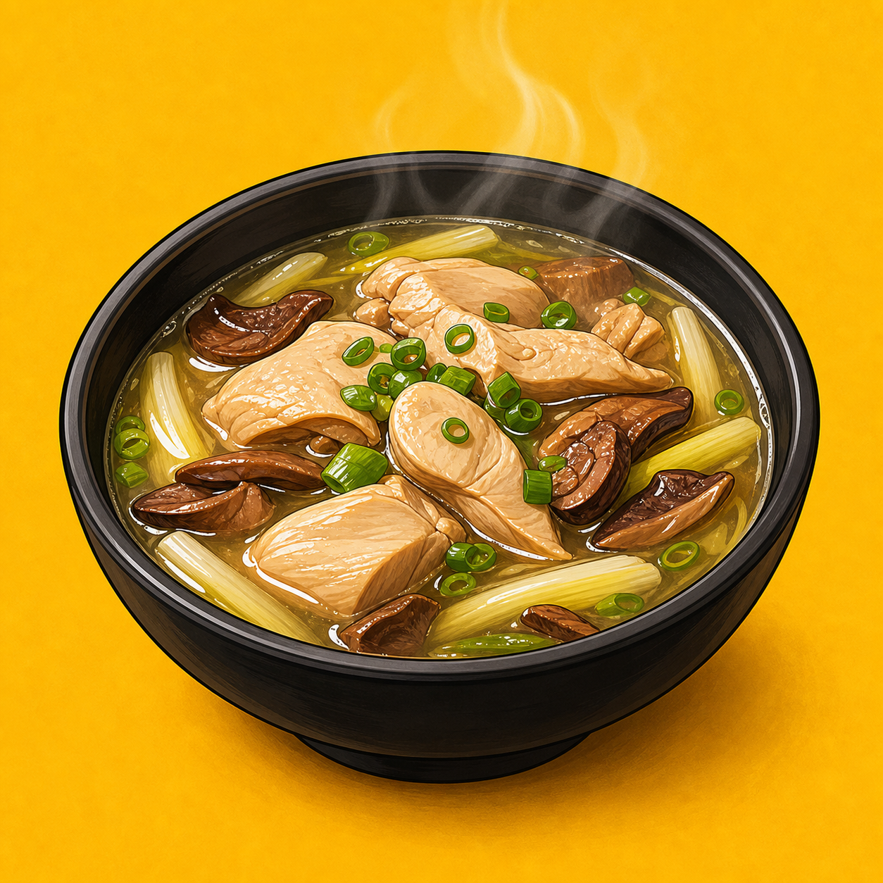 Illustrative Chicken Lung Fung Soup product artwork