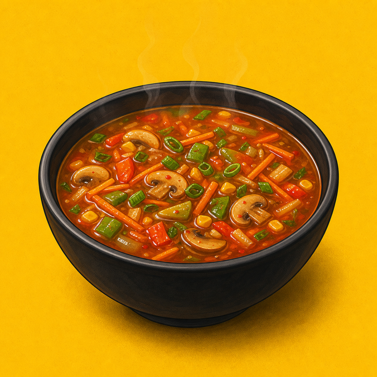 Illustrative Veg Schezwan Soup product artwork
