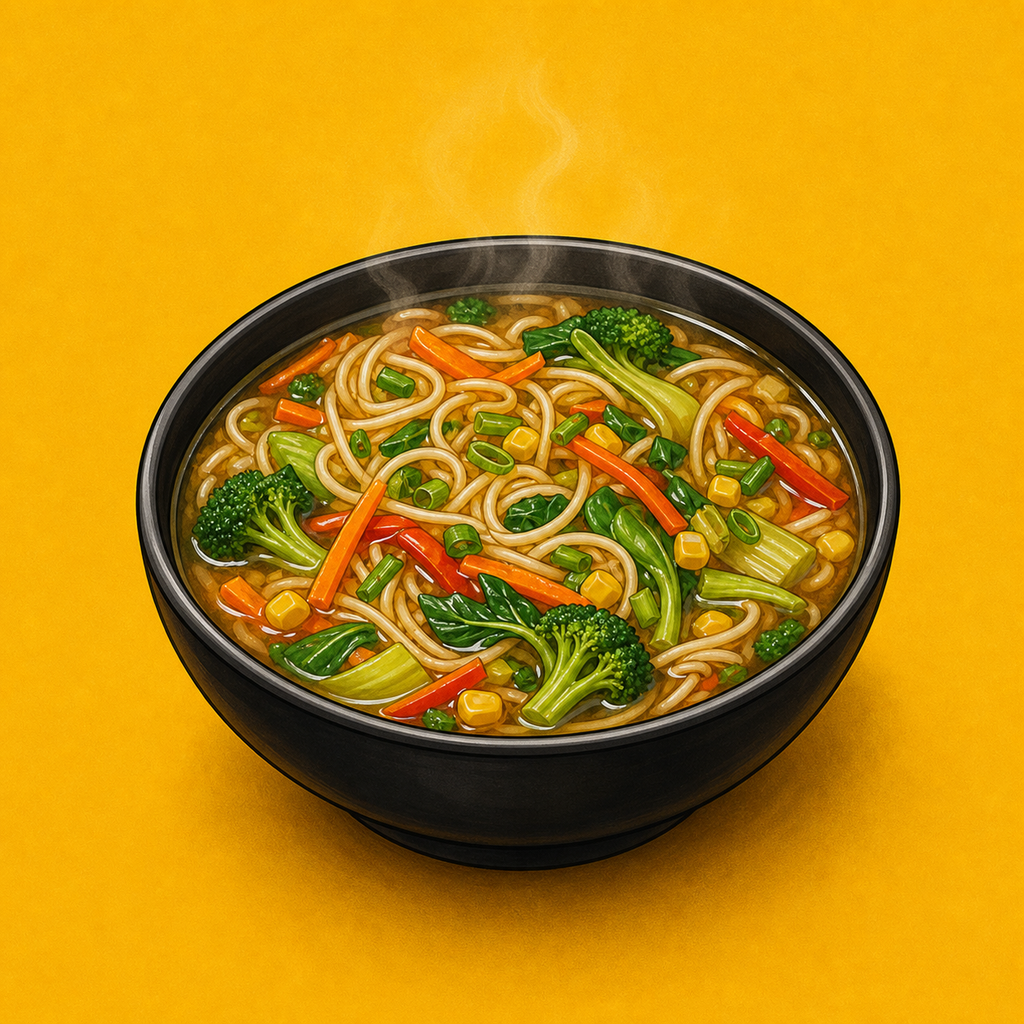 Illustrative Veg Noodles Soup product artwork