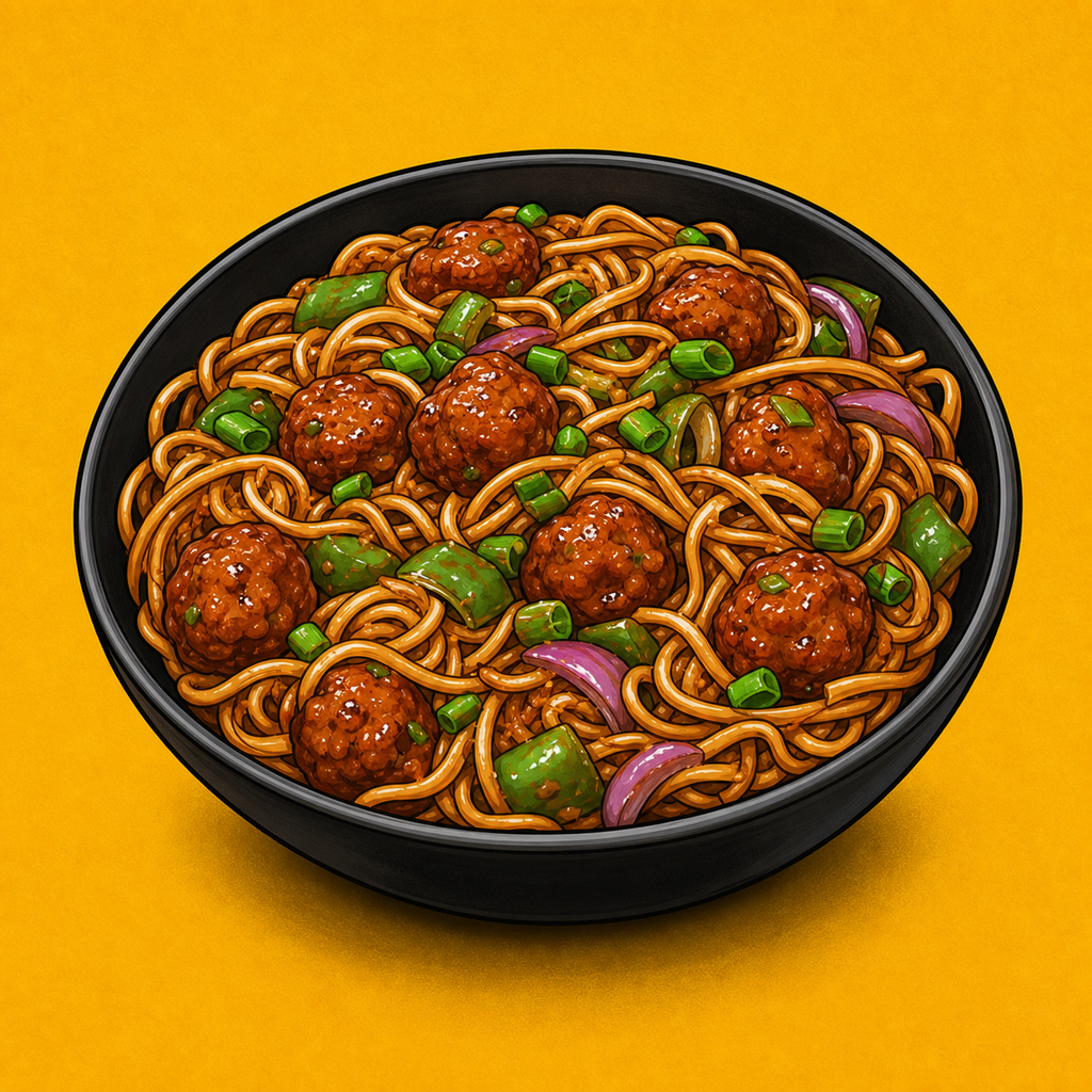 Illustrative Veg Manchurian Noodles product artwork
