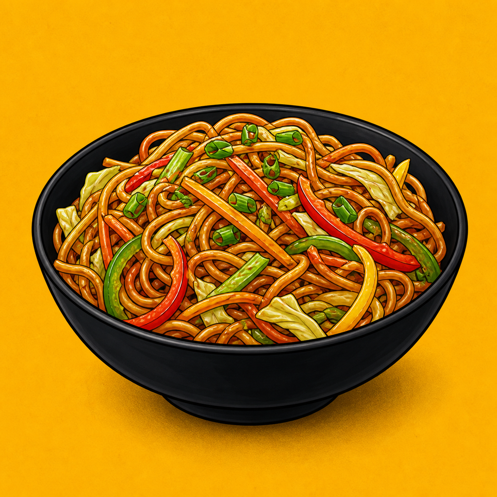 Illustrative Veg Hong Kong Noodles product artwork