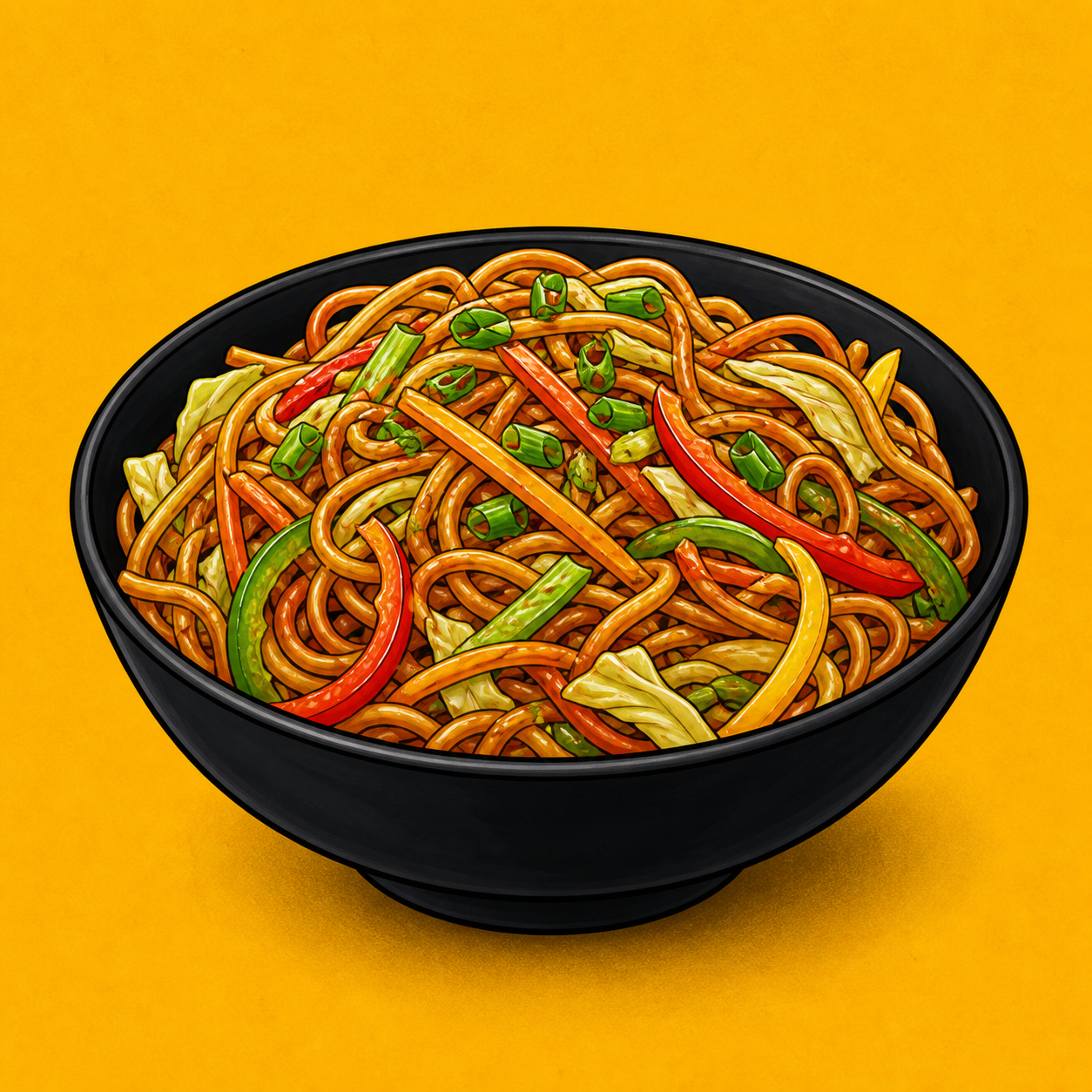 Illustrative Veg Hong Kong Noodles product artwork