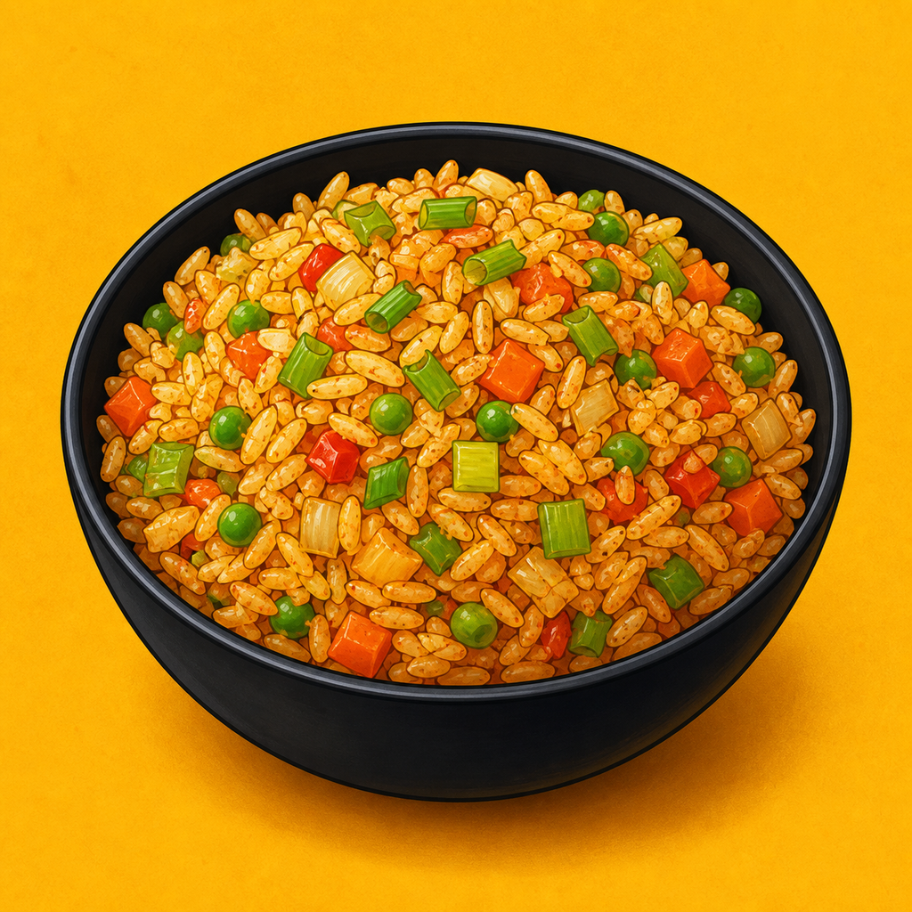 Illustrative Veg Singapore Rice product artwork