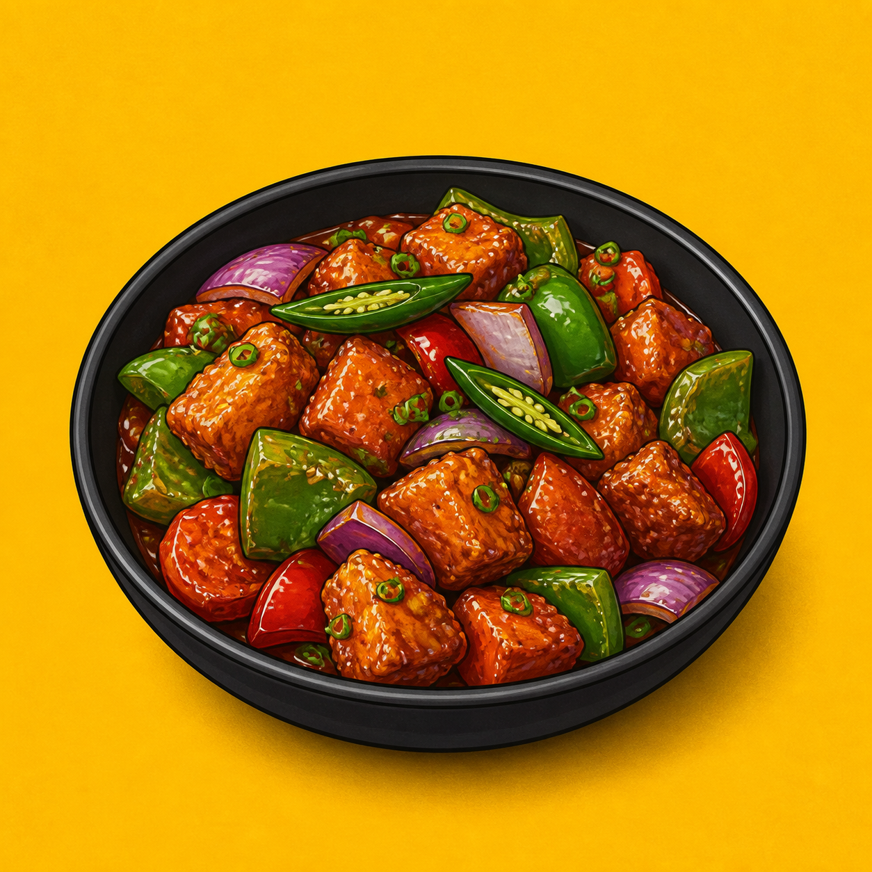 Illustrative Veg Chilli product artwork