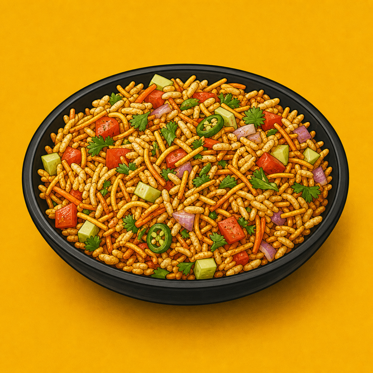 Illustrative Veg Bhel product artwork