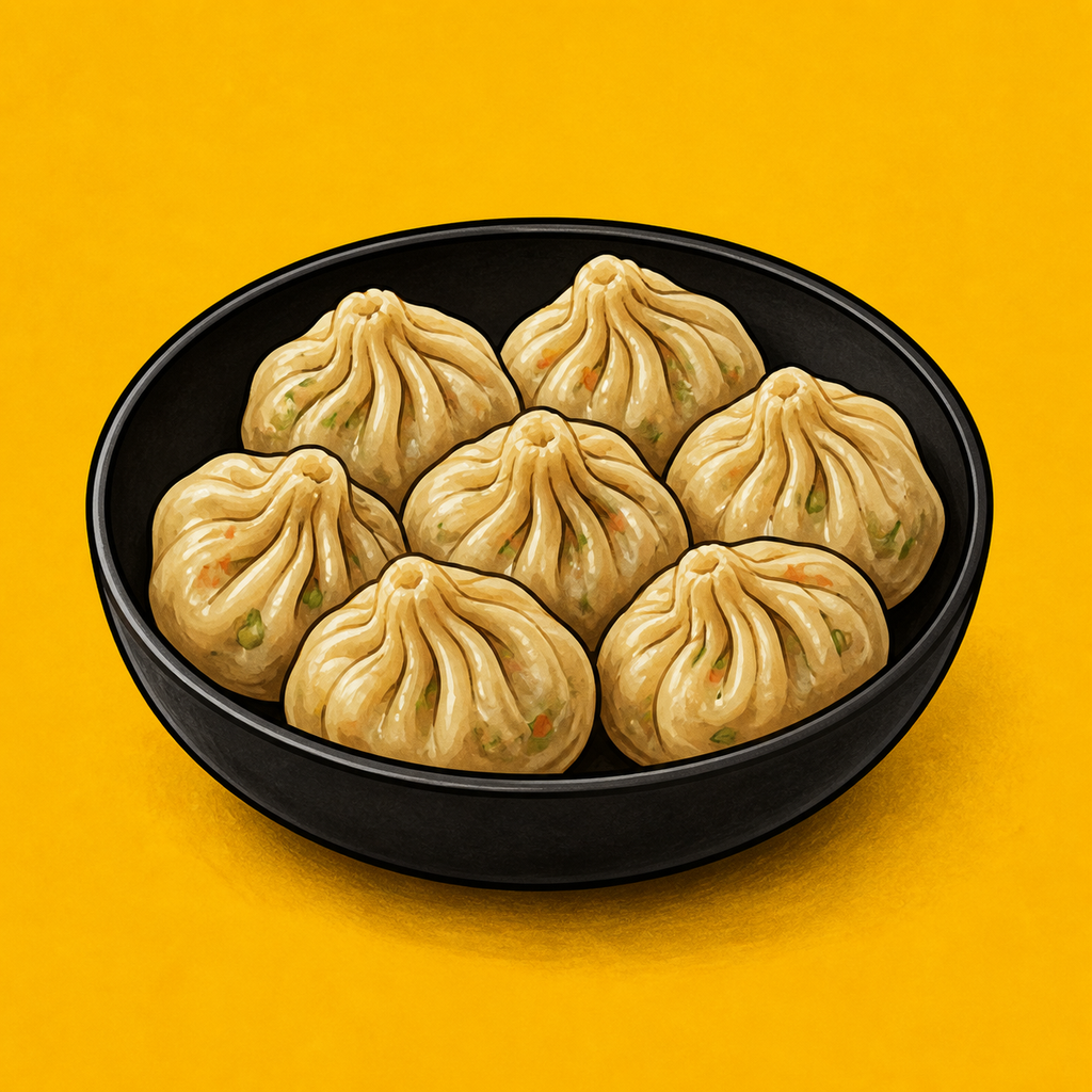 Illustrative Street-Style Veg Momos product artwork